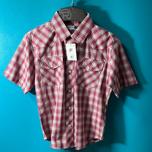Pink Roper Boys Button Up, M
