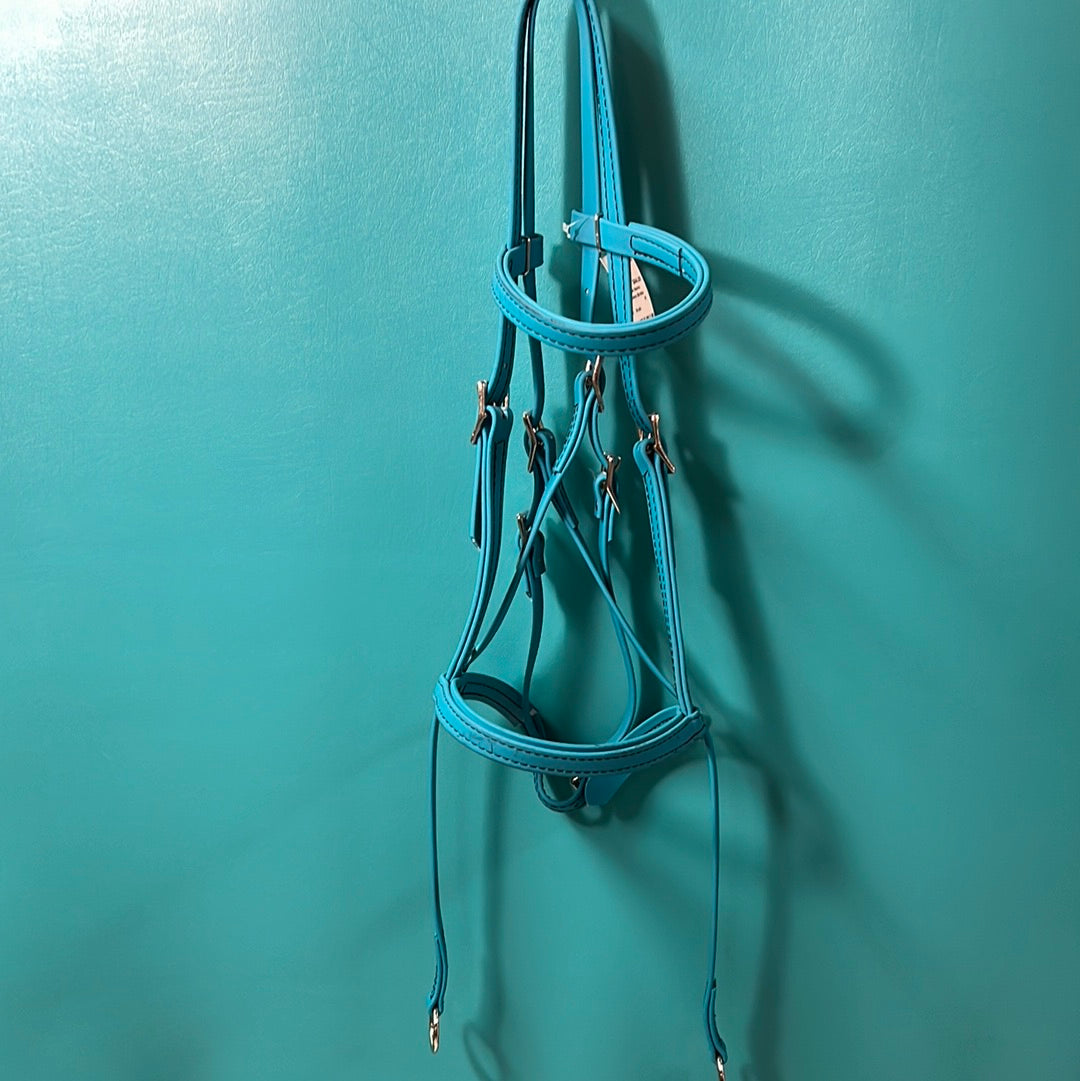 Teal Beta Bitless Bridle, Arab