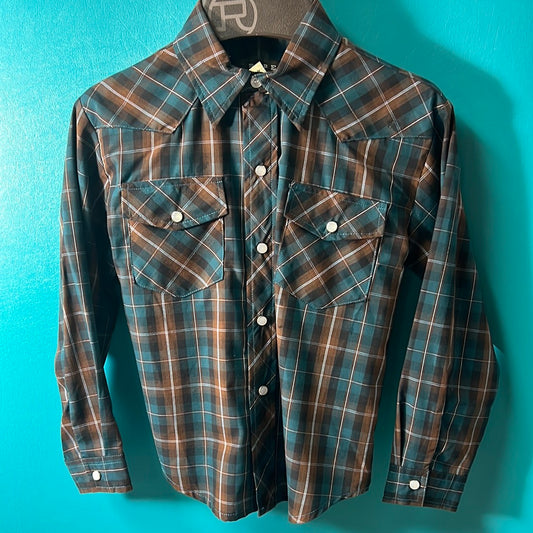 Brown Roper Boys Button Up, S
