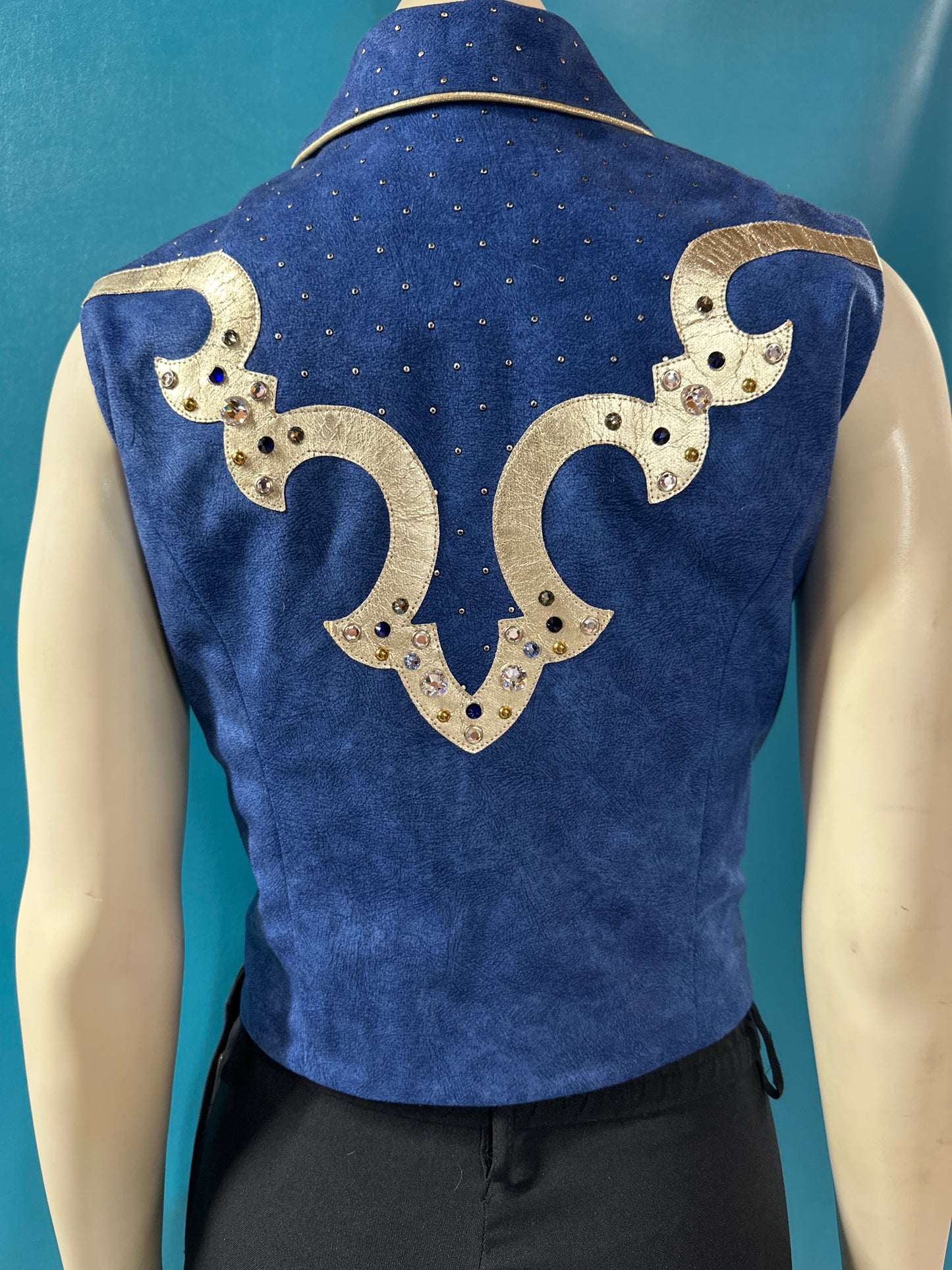 Royal Blue/Gold Hobby Horse Show Vest, L