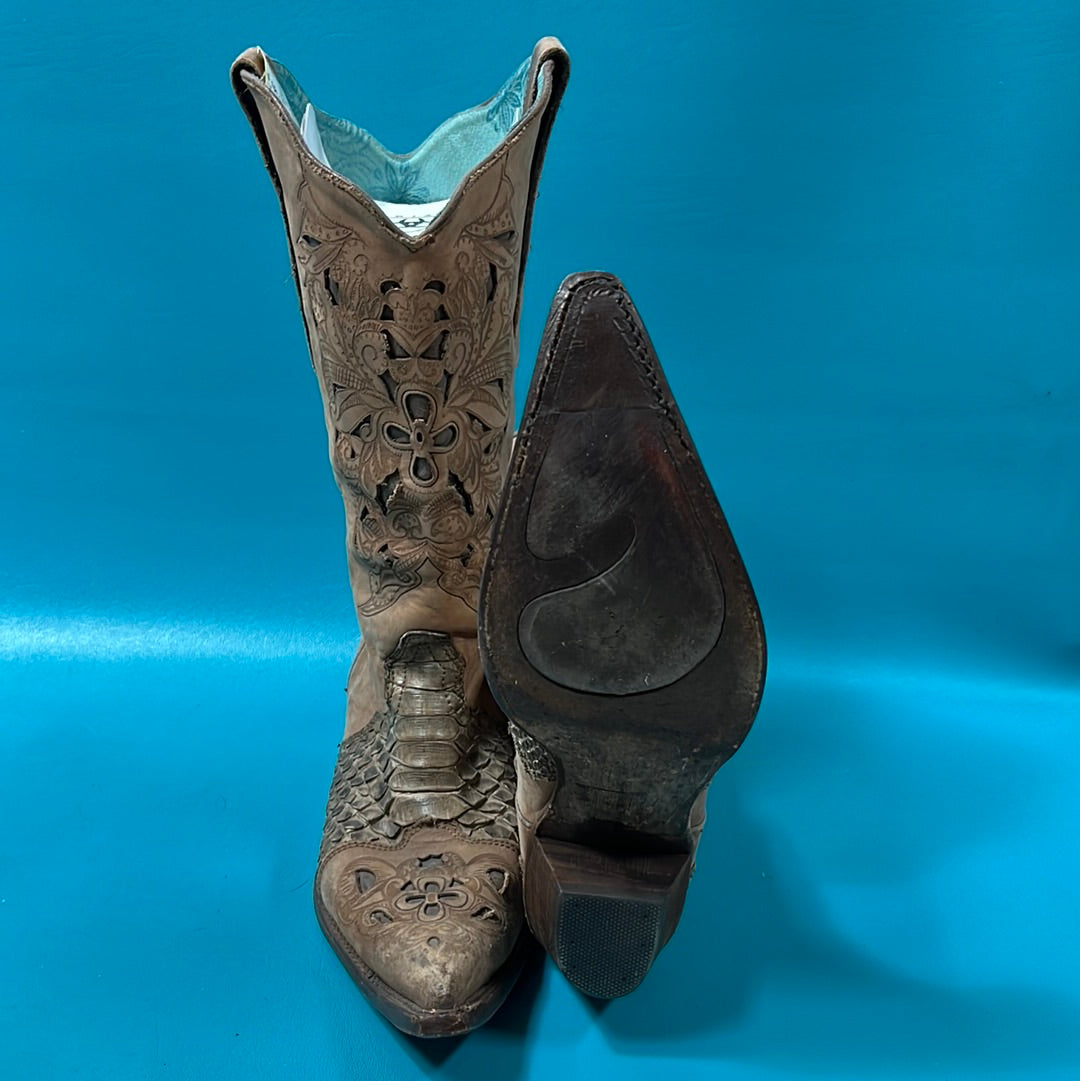Preloved Tan Corral Boot Company, Vintage, 11