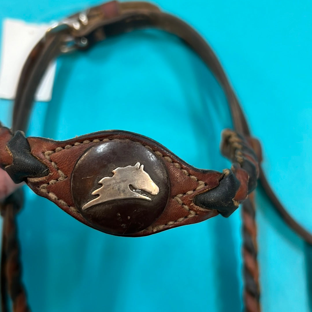 Braided Leather Parelli Headstall, Horse