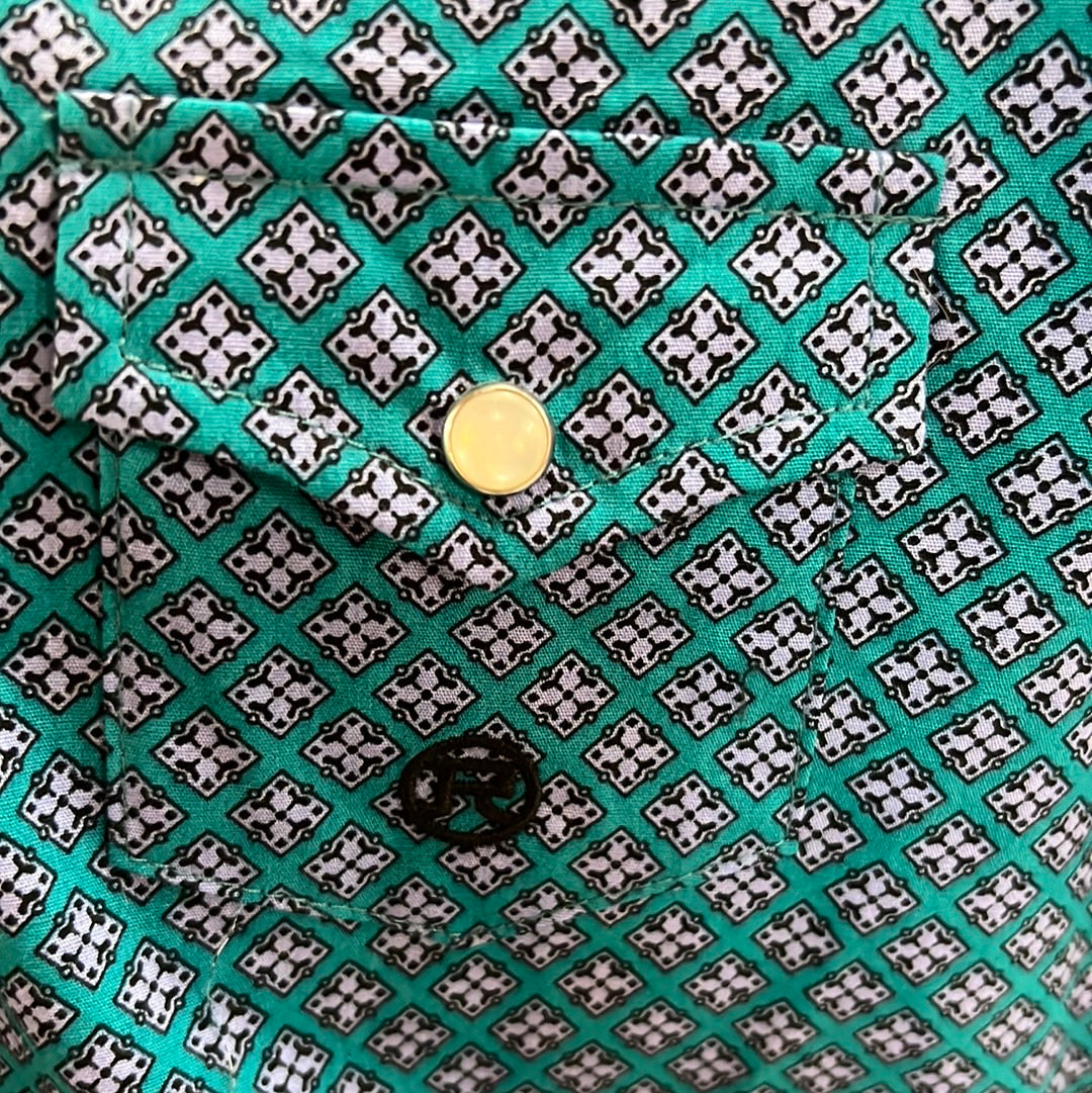 Teal Roper Girls Button Up, M