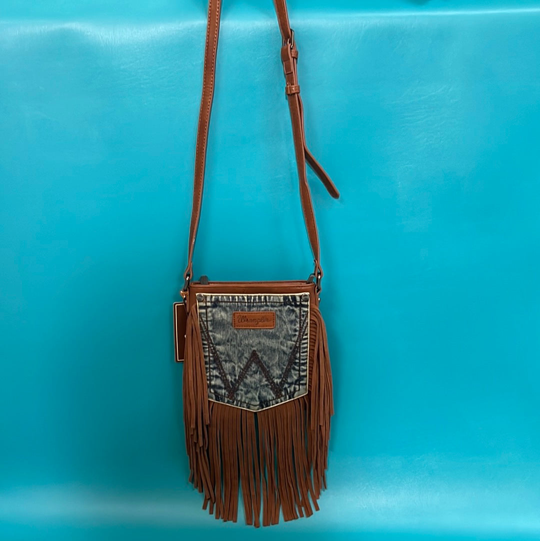 Wrangler Denim Pocket Fringe Crossbody