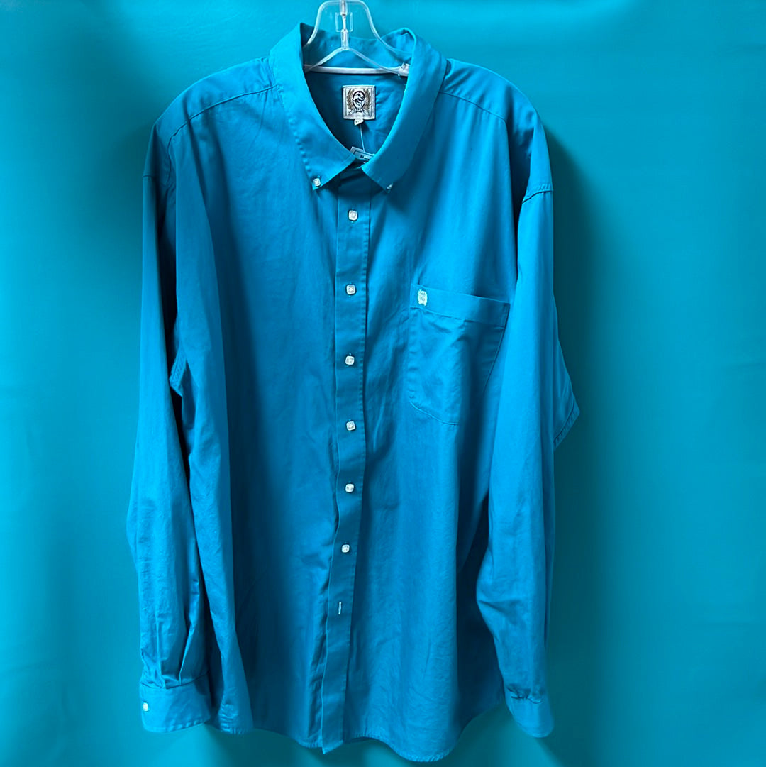 Preloved Teal Cinch Shirt, XXL