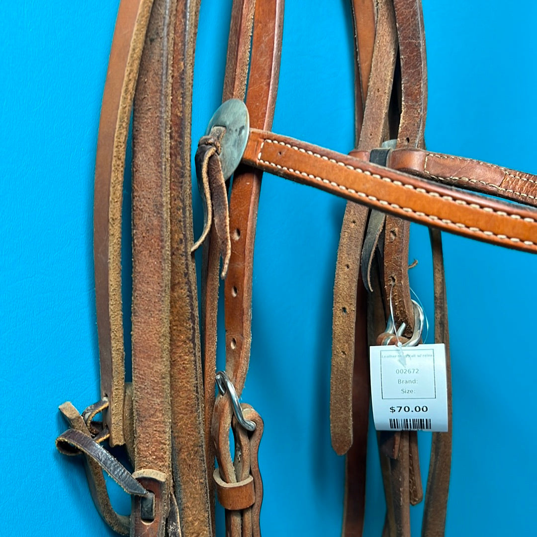 Med Oil  Leather Headstall w/ reins