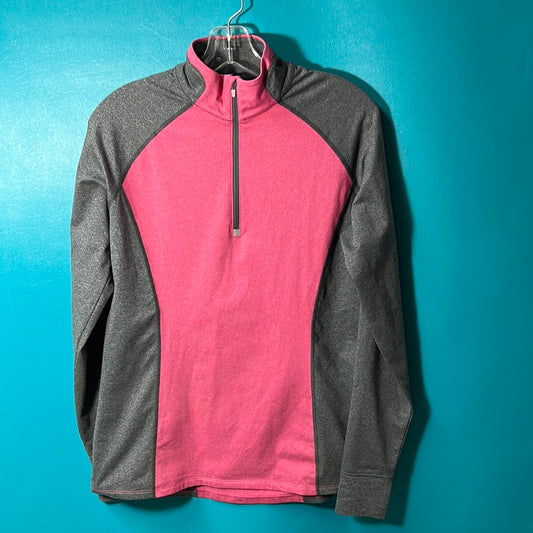 Pink/Gray Noble 1/4 Zip Shirt, L