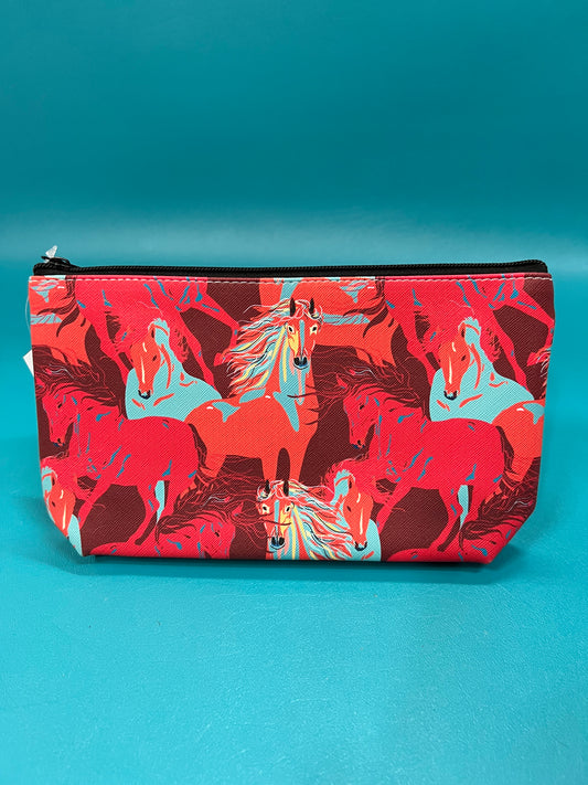 AWST Colorful Horses Cosmetic Bag