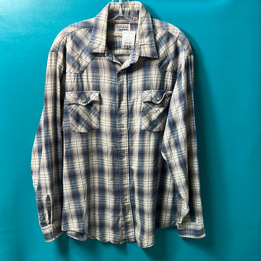 Preloved Blue/Tan Levis Button Up Shirt, XL