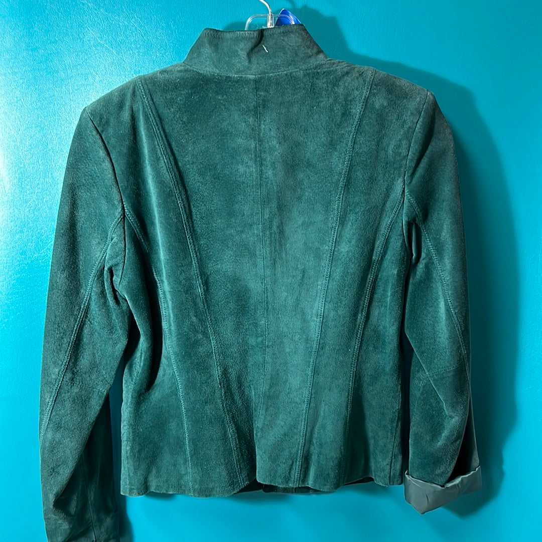 Preloved Green Suede Coat, S