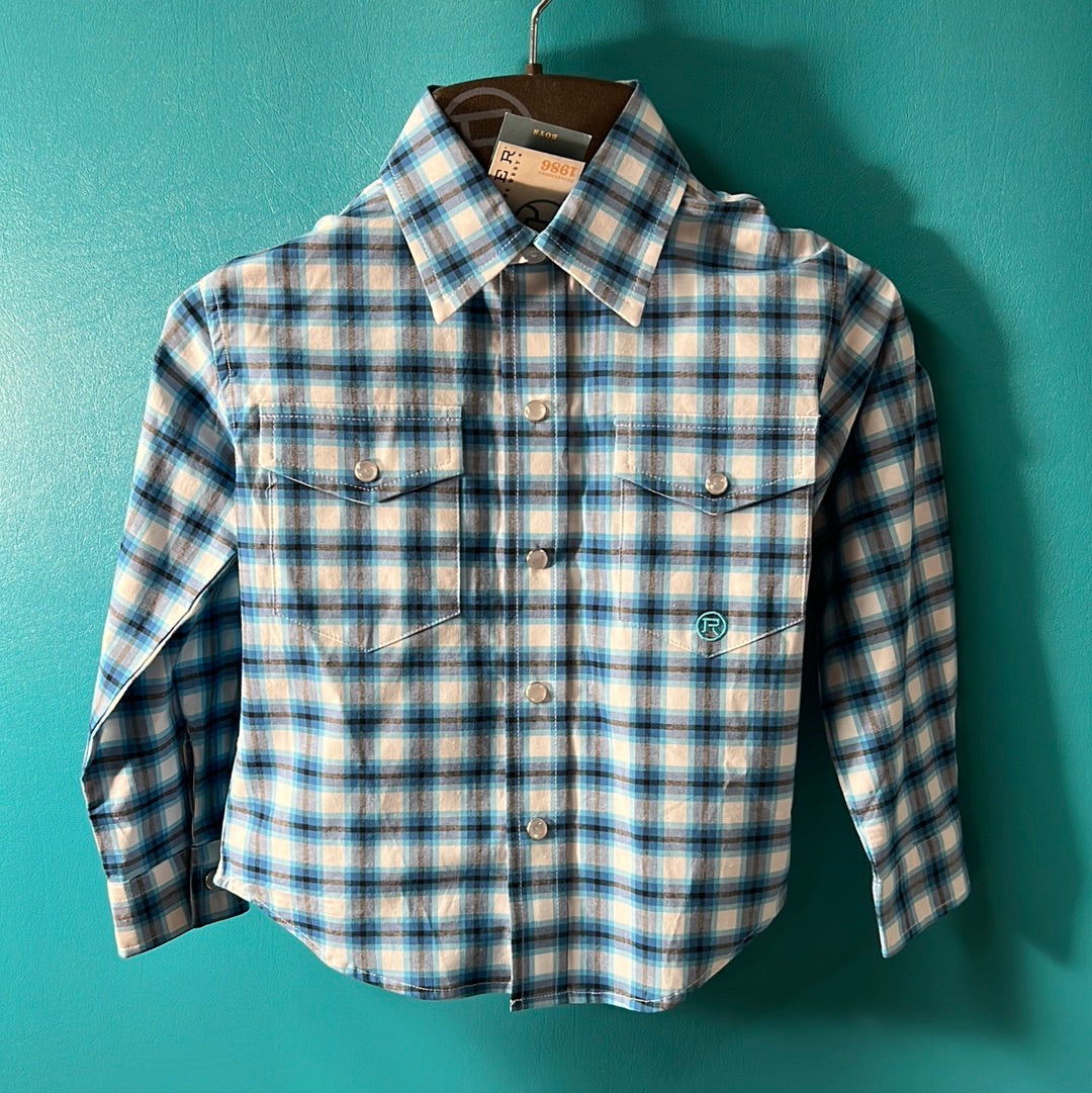 Blue Roper Boys Button Up, XS