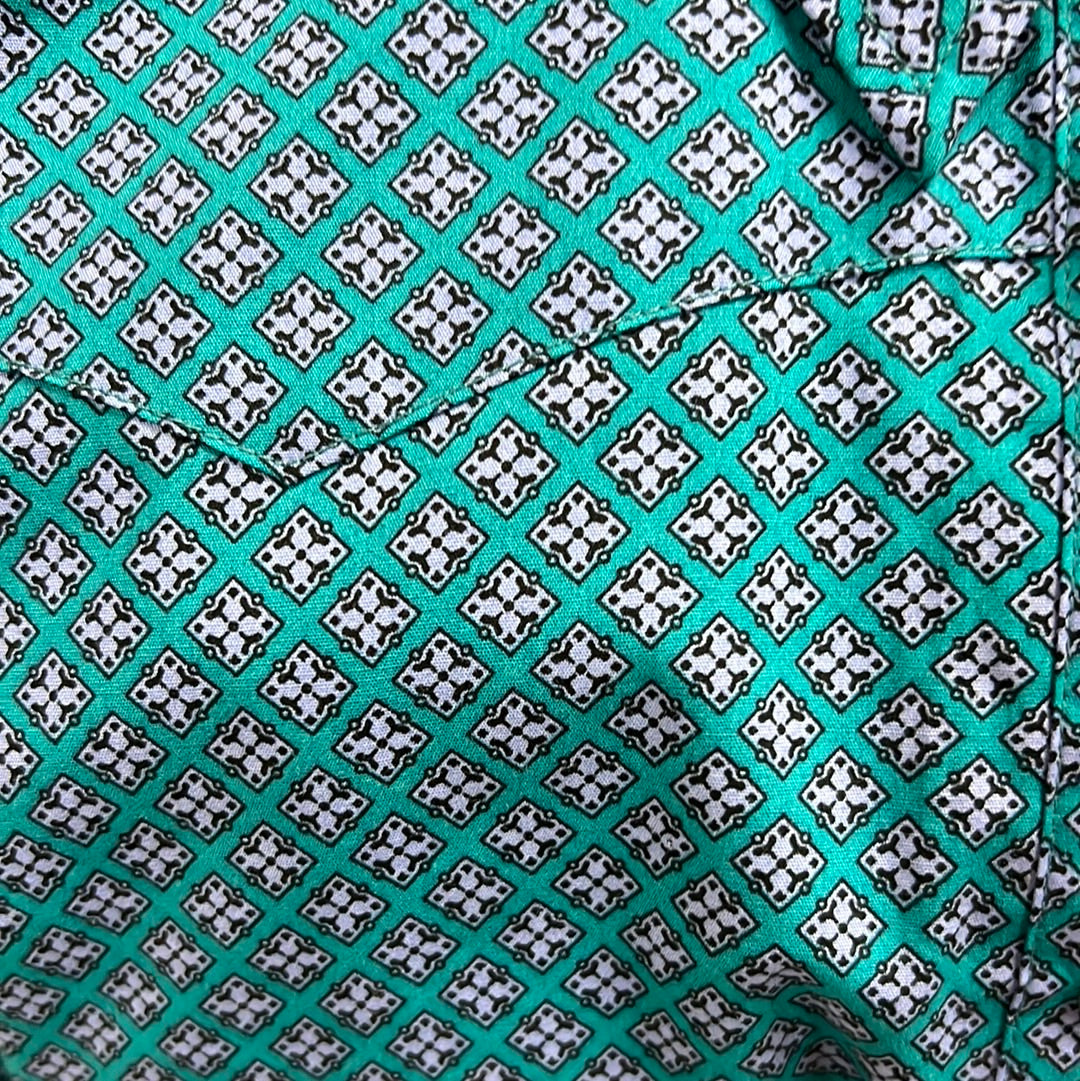 Teal Roper Girls Button Up, Xl
