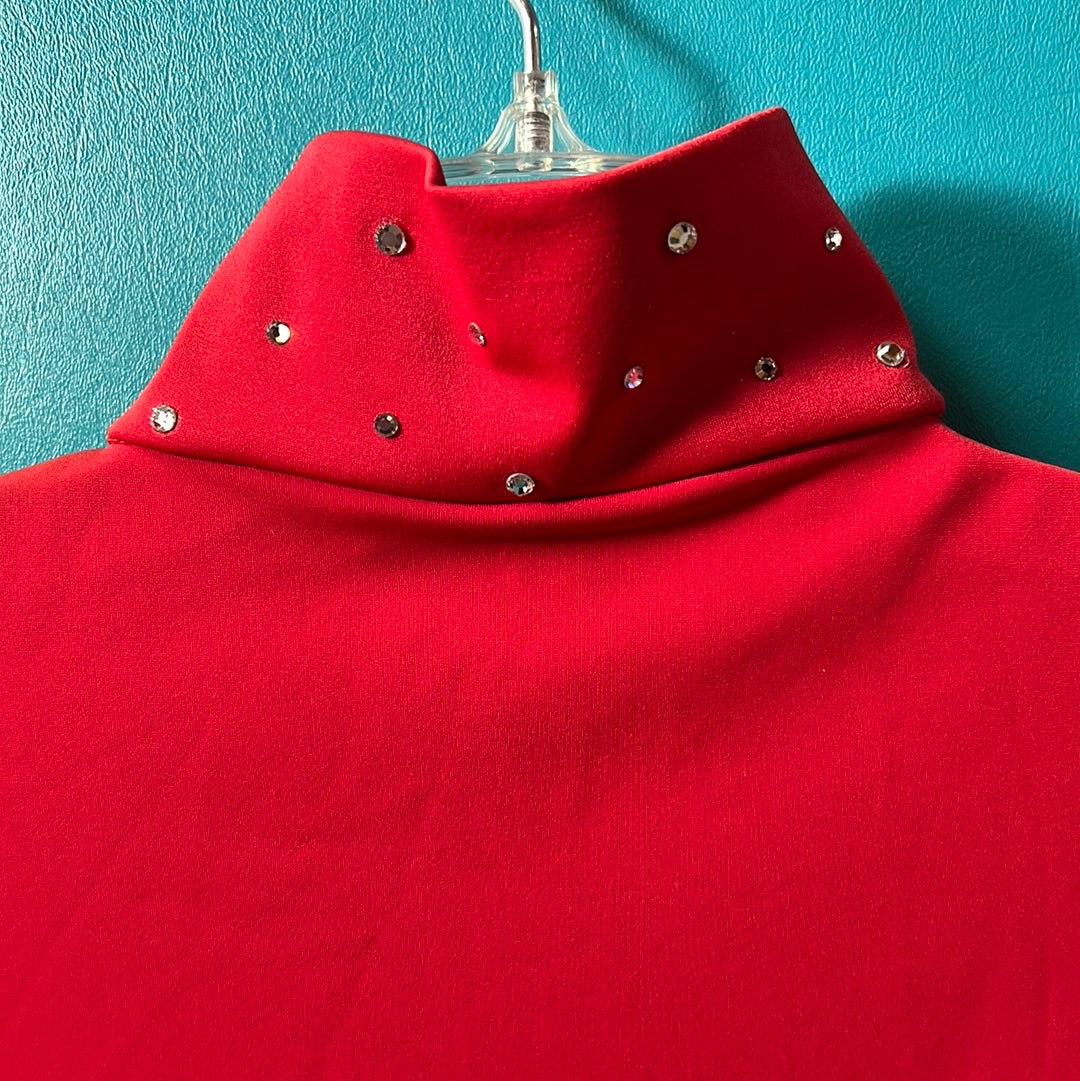 Preloved Red Stretch Rhinestone Shirt, YXL