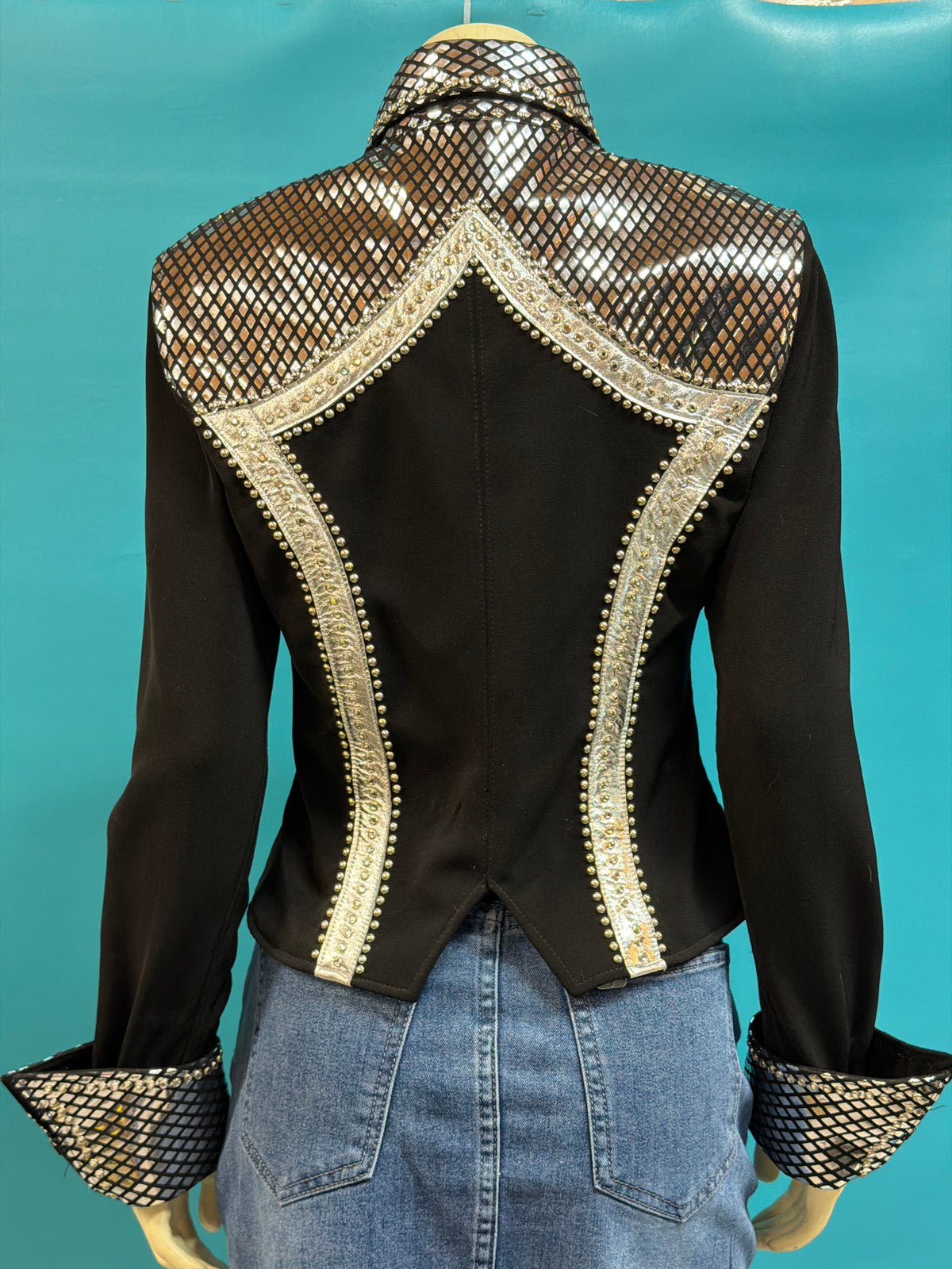 Black/Silver Custom show shirt, M