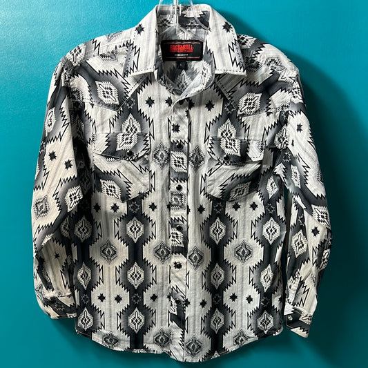 Preloved Black Rock&Roll Button Up Shirt, L