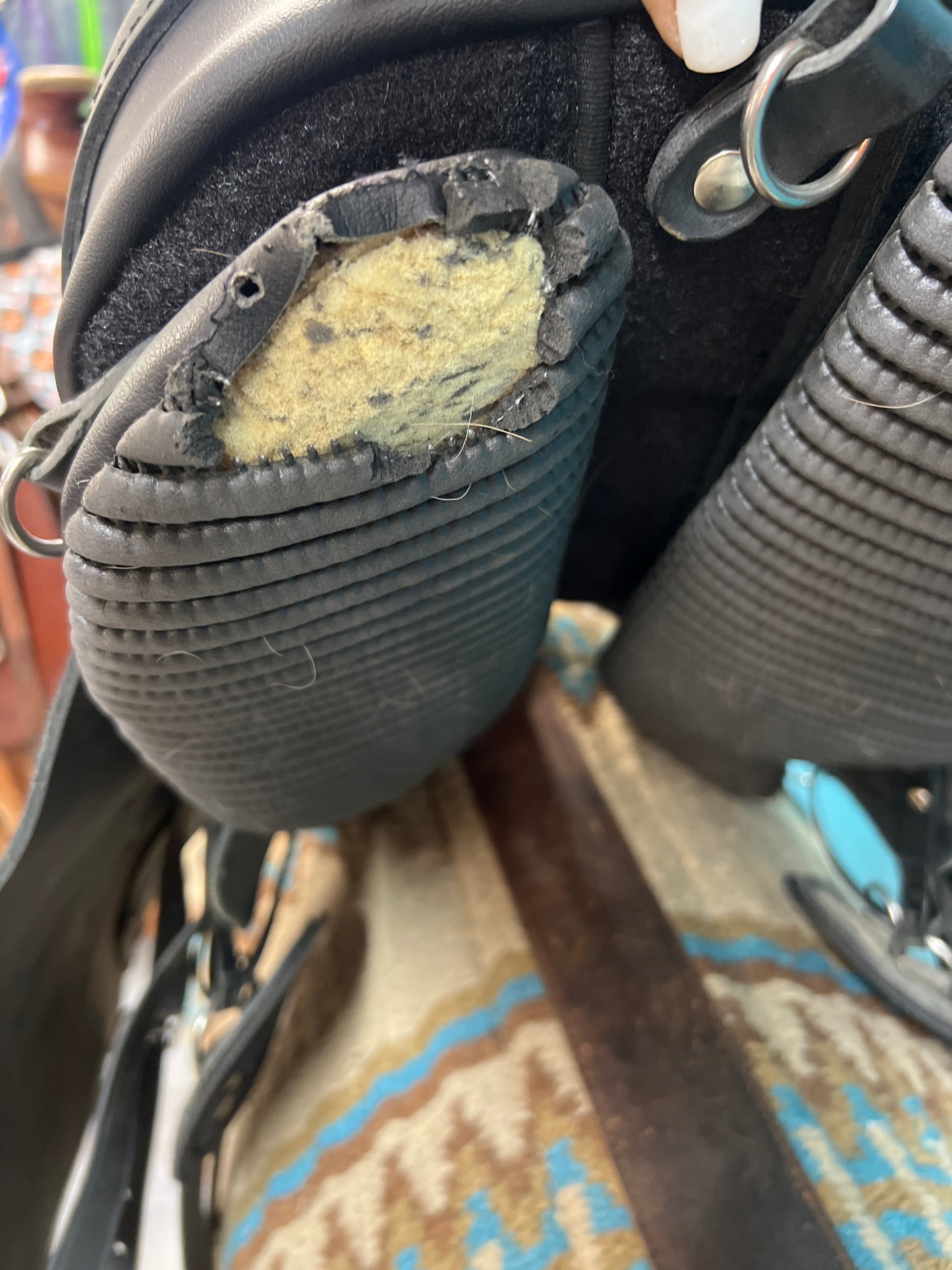 Black Ghost Roma Endurance Saddle- Damaged Panel, 17"