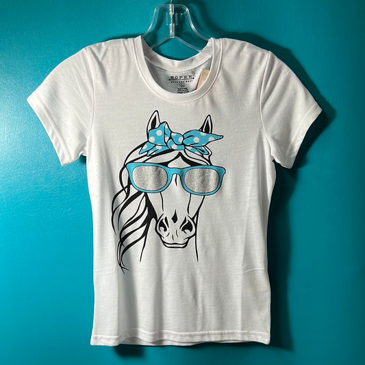 White  Horse Sunglasses Tshirt, L