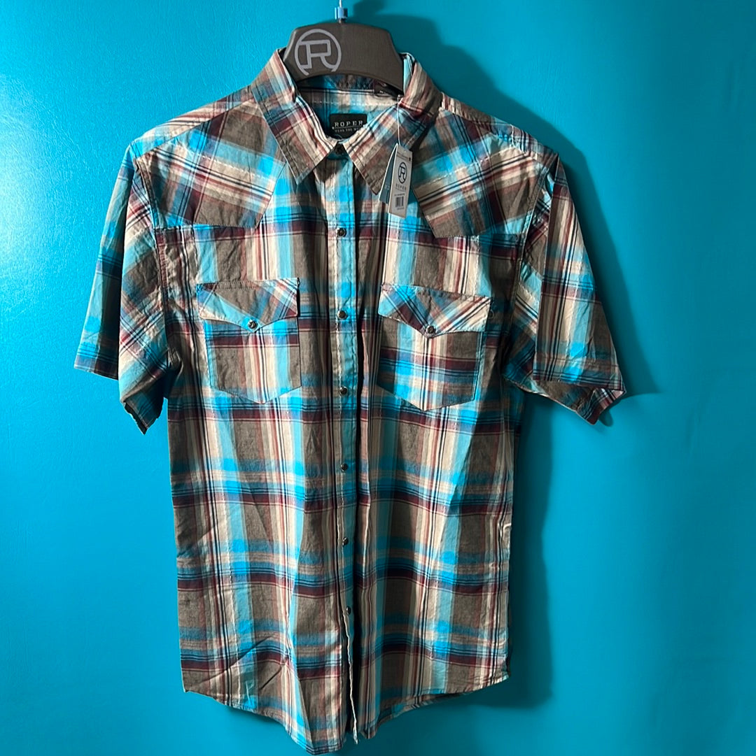 Brown Roper Boys Button Up, XL
