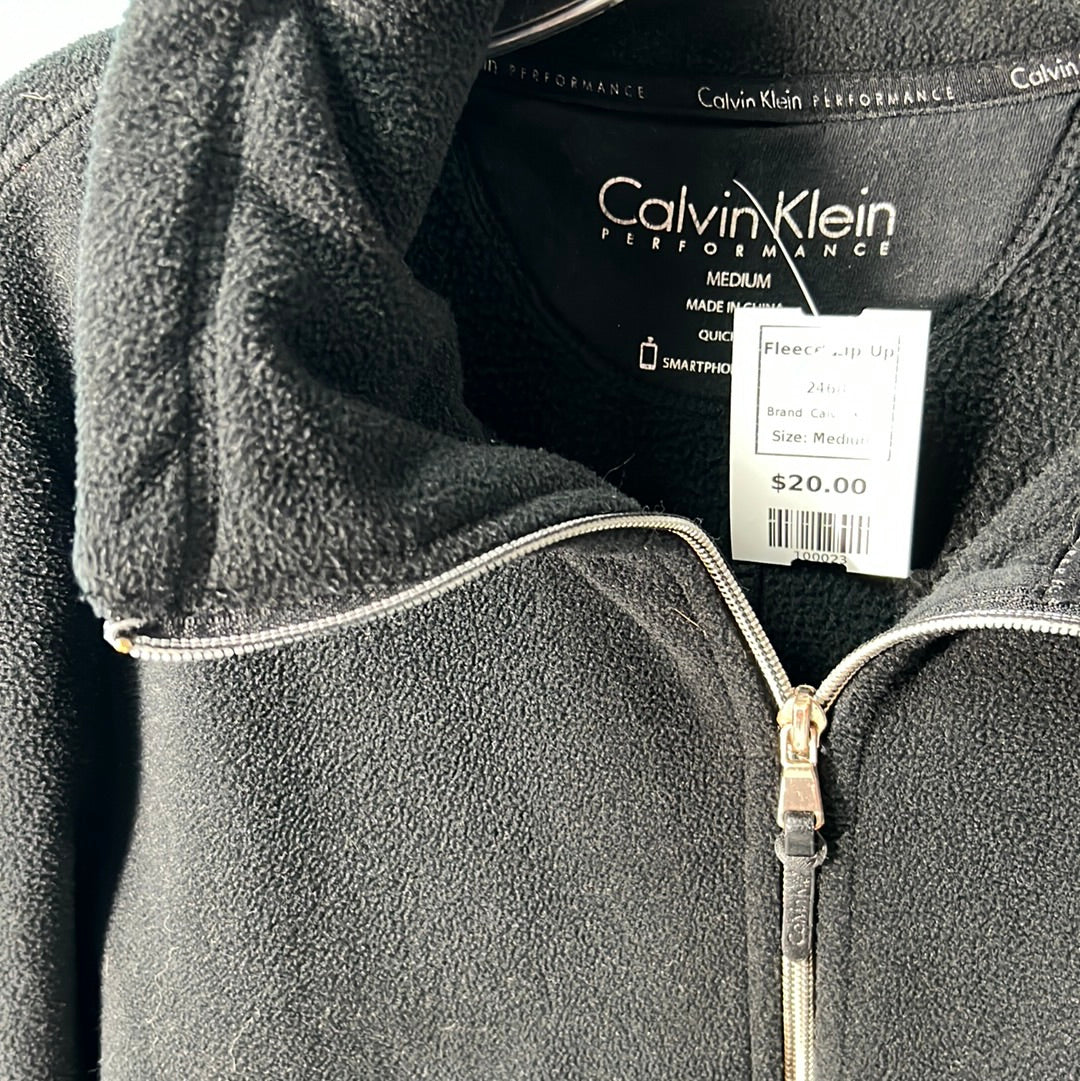 Preloved Black Calvin Klein Fleece Zip Up, M