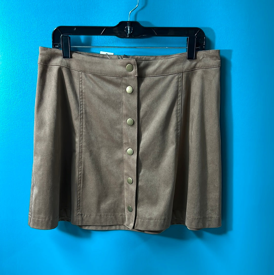 Brown Stetson Button Mini Skirt, XL