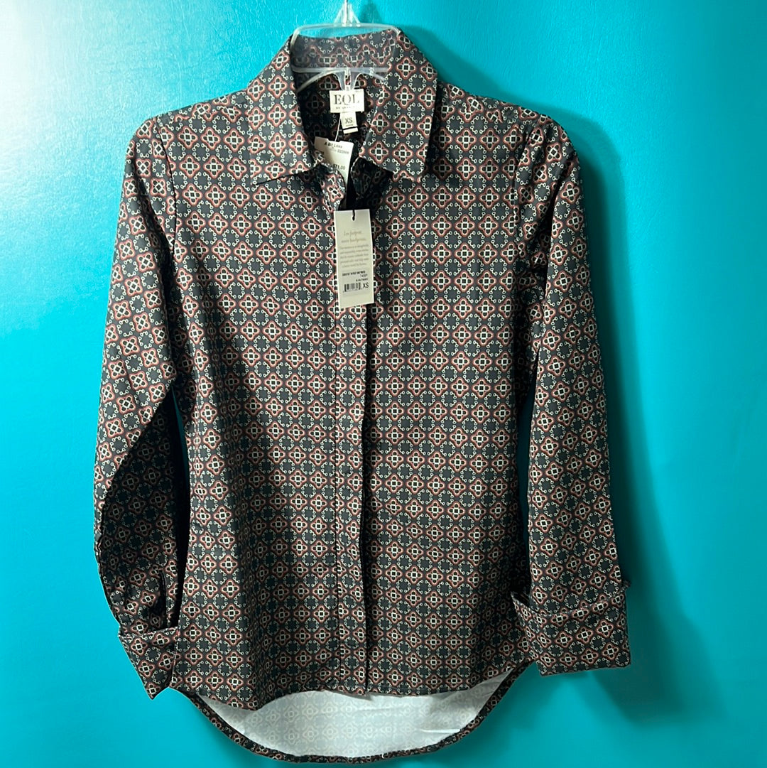 Black EQL Button Front Shirt, Xs