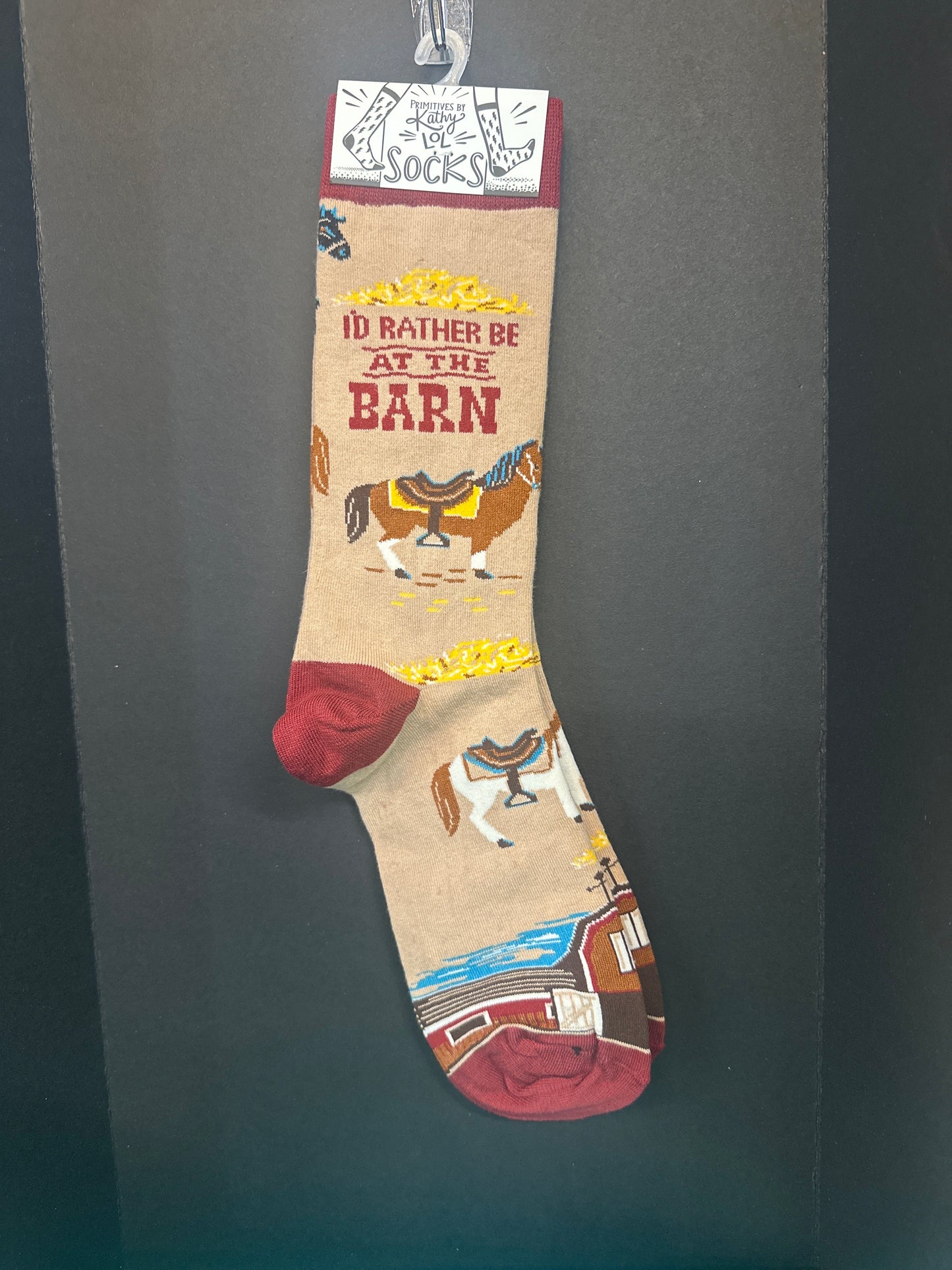 Primitives by Kathy Rather be at the barn socks