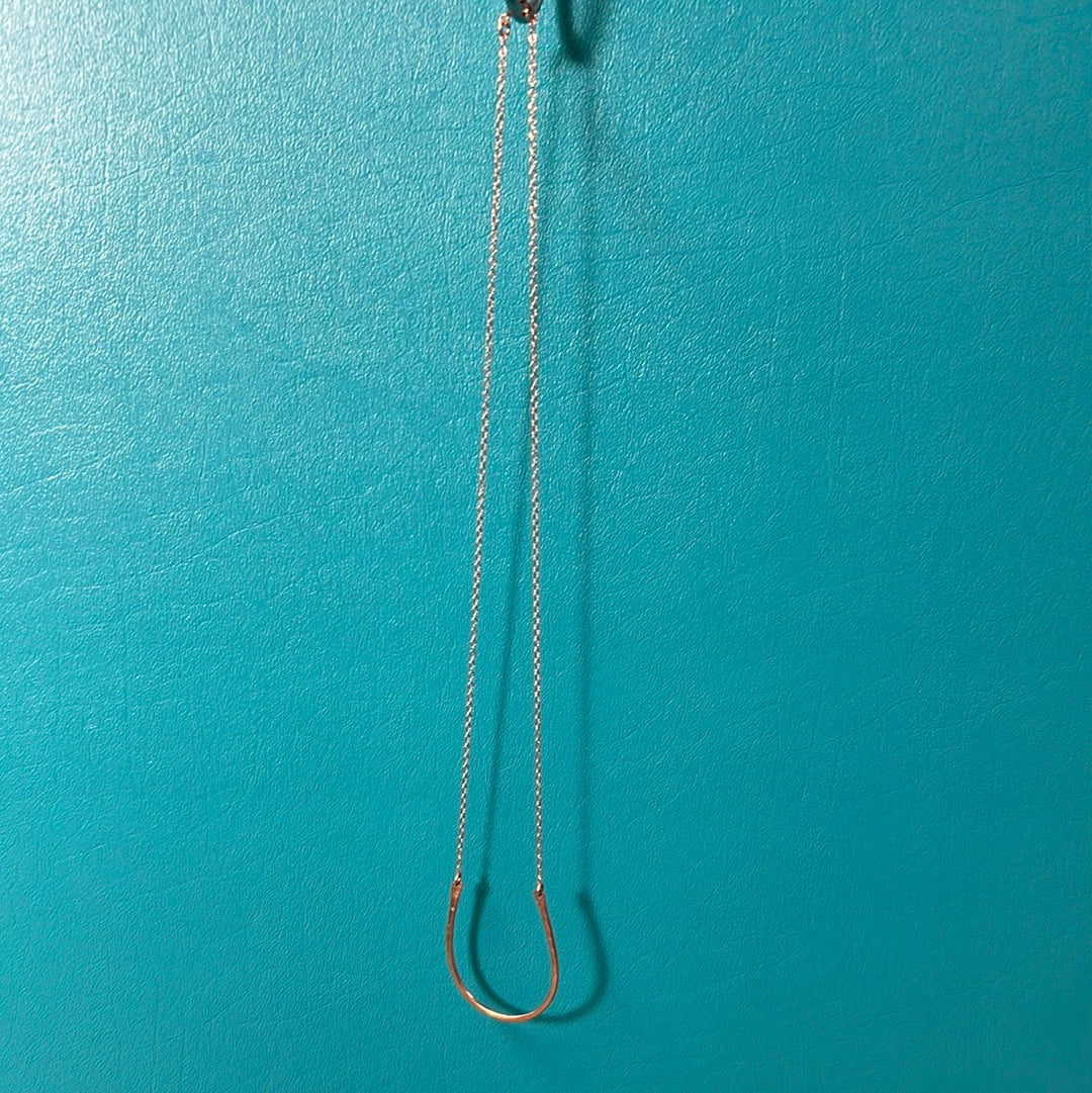 Rose Gold Horse Shoe Necklace, Large