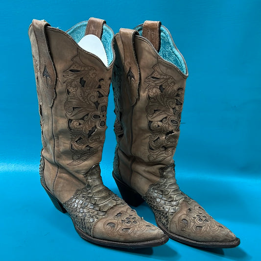 Preloved Tan Corral Boot Company, Vintage, 11