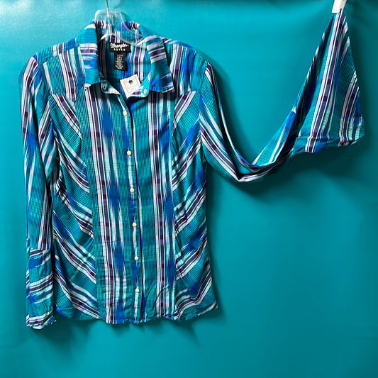 Blue/Purple Wrangler Retro Western Button Up Shirt, S