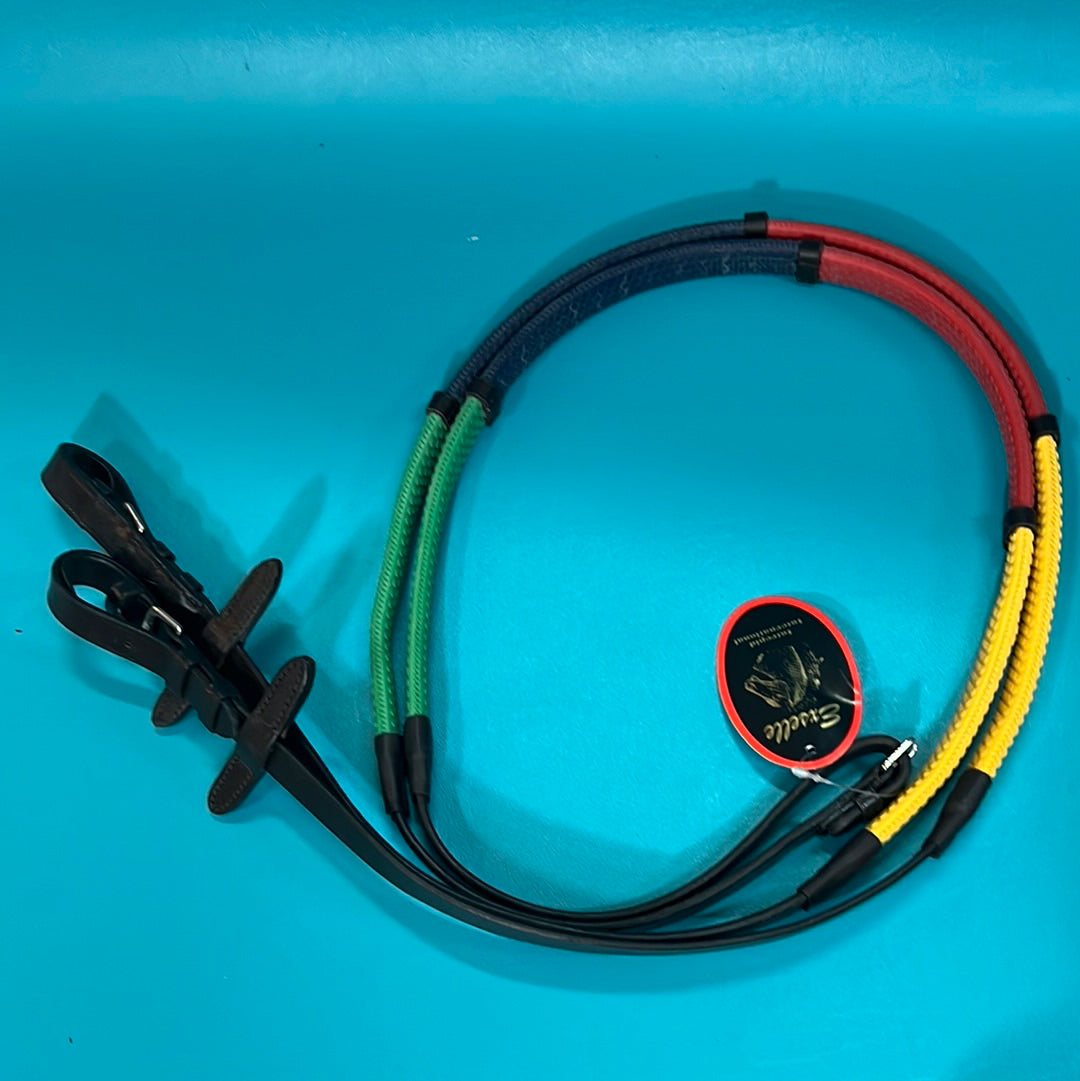 Multi Color Exselle Elite Rubber Reins, 54"