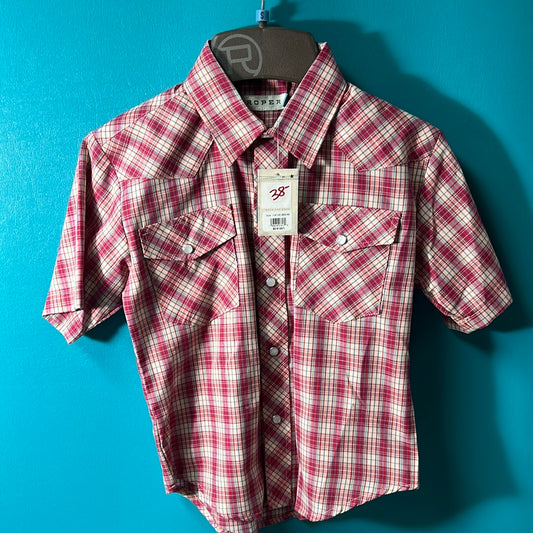 Pink  Roper Boys Button Up, S