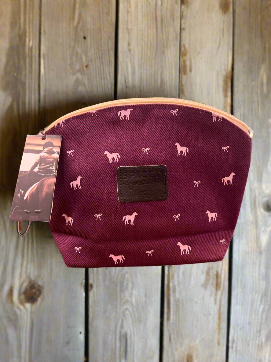Spiced Equestrian Makeup Bag Maroon