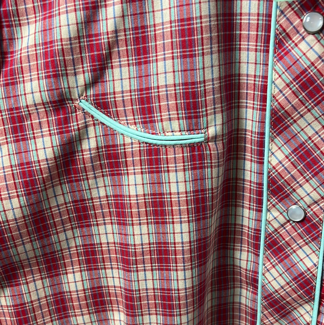 Red/blue  Roper Pearlsnap Plaid, XL