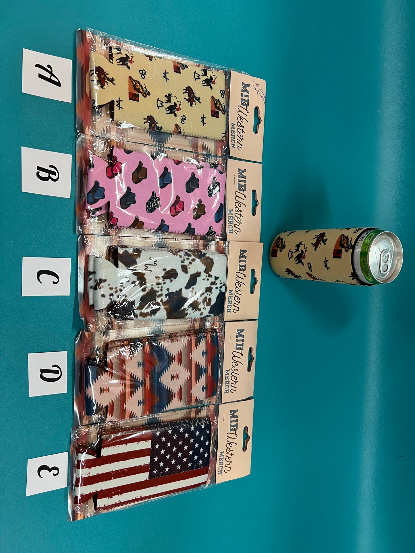 Mid Western American Flag Coozie 2 Pack, Tall Can