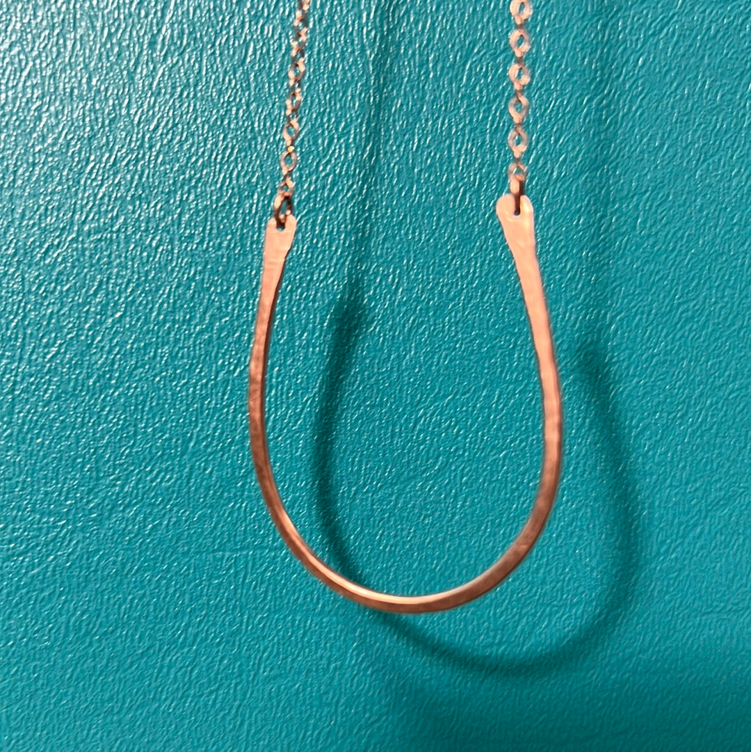 Rose Gold  Horse Shoe Necklace, Large