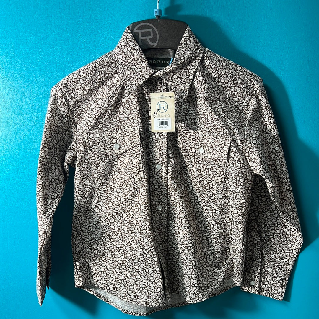 Brown Roper Boys Button Up, S