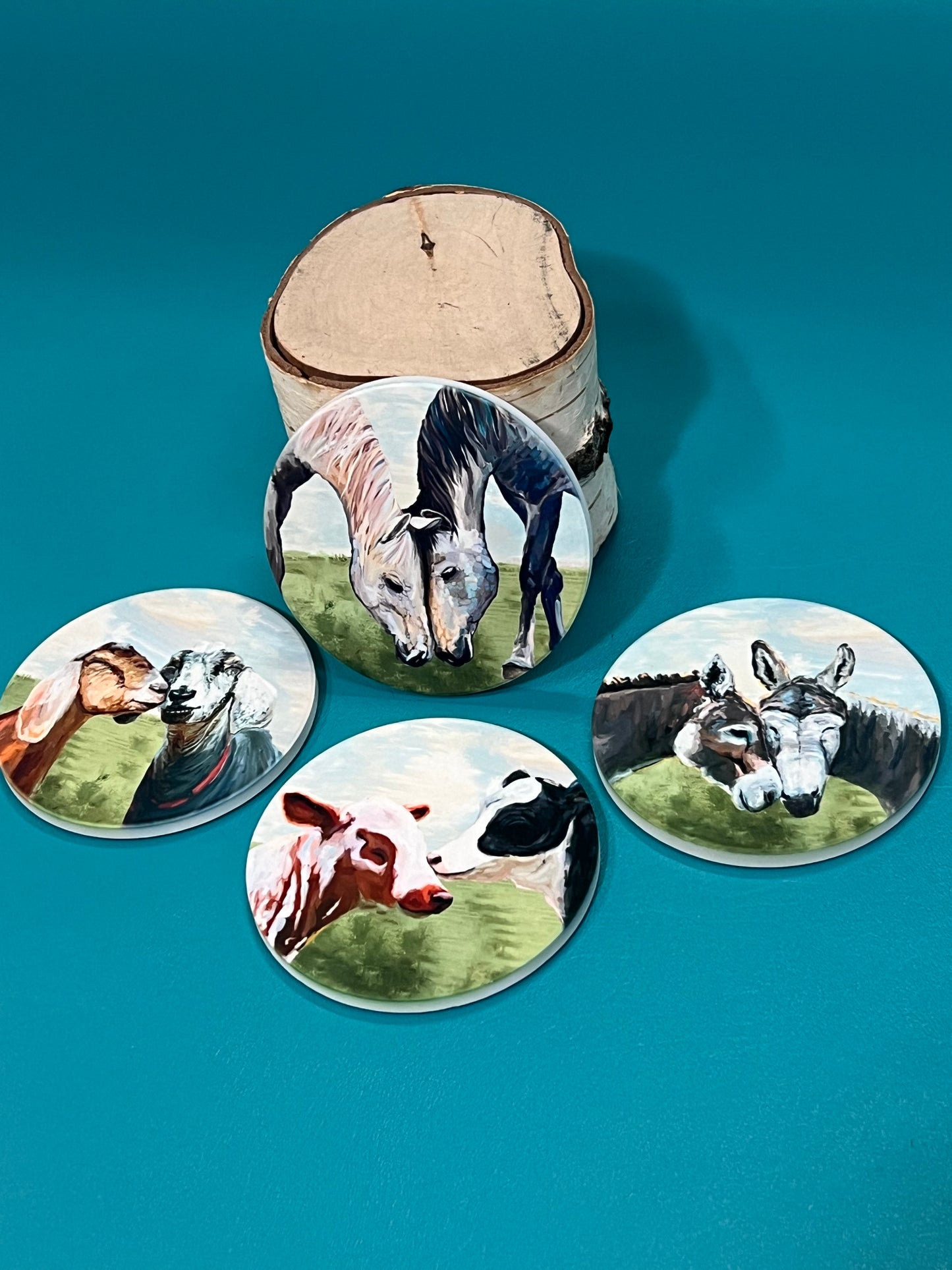 Farm Animal Coasters Set of 4