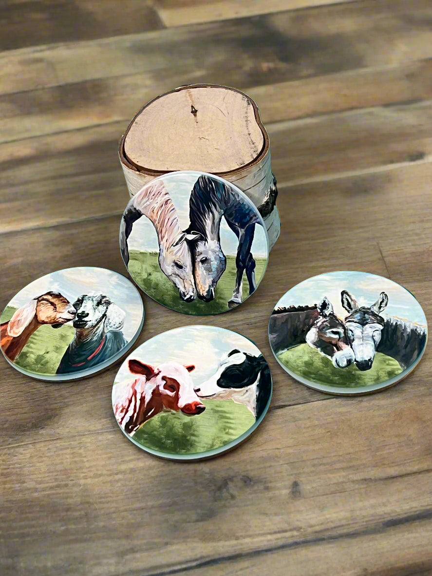 Farm Animal Coasters Set of 4