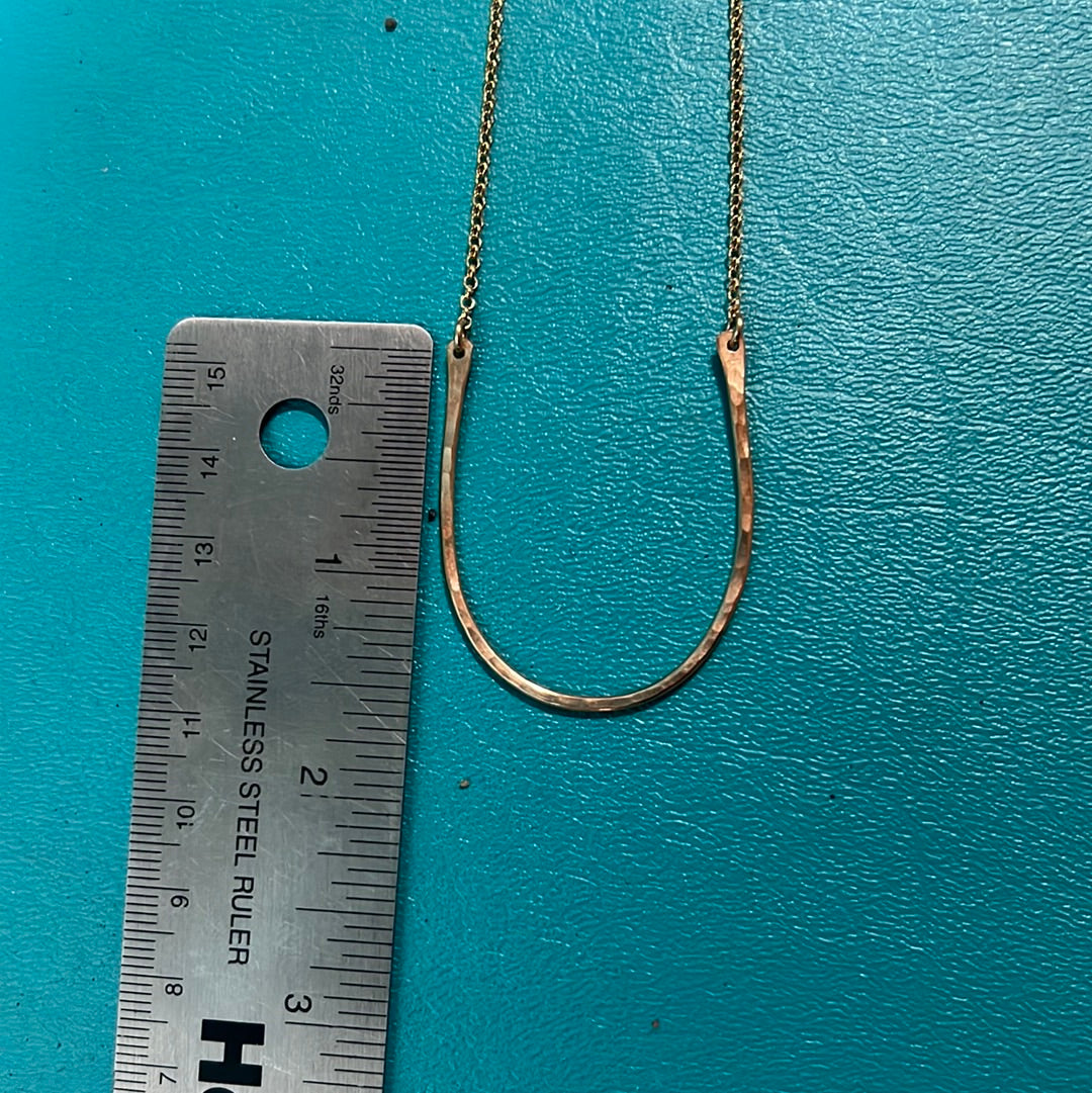 Gold Horse Shoe Necklace, Large