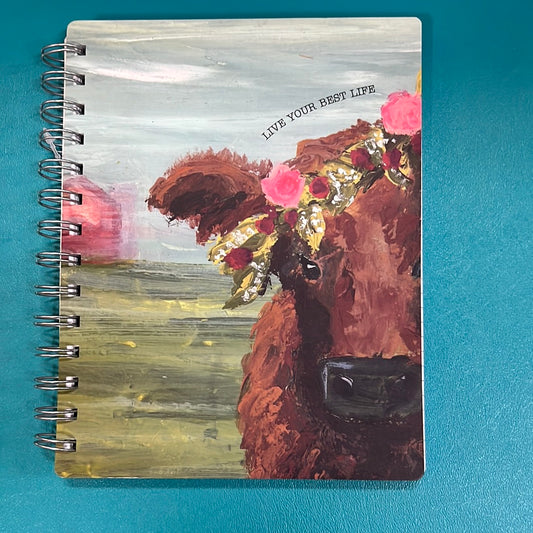 Floral Cow Spiral Notebook