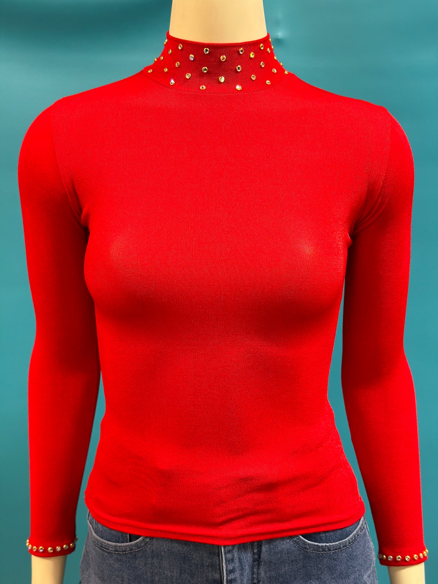Red Silver Mesa Youth stretchy show shirt, YM