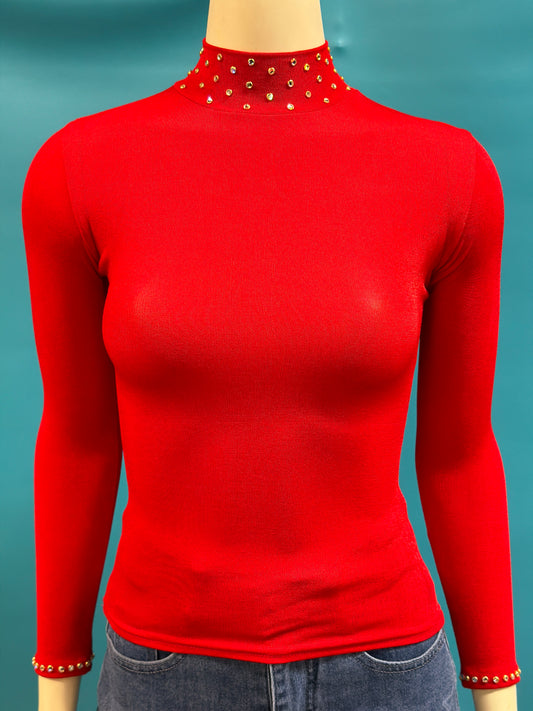 Red Silver Mesa Youth stretchy show shirt, YM