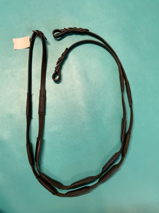Black Correct Connect Rubber Thumb Grip Reins, 55”