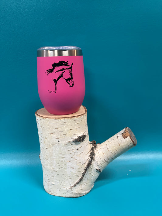 Pink AWST Horse Head Tumbler