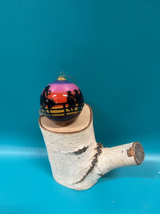 Sunset Cowboys Ornament