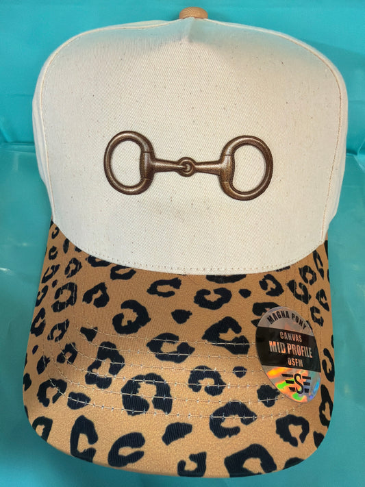Horse bit cheetah baseball hat