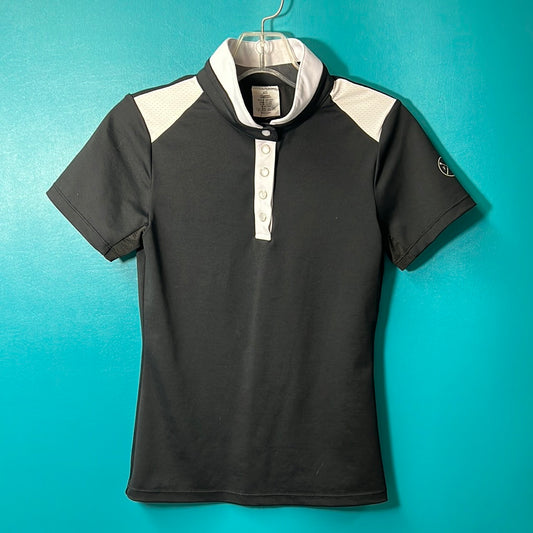 Black/White Free Ride Short Sleeve Show Shirt, XS