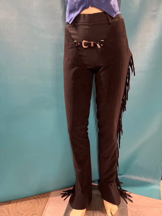 Black Hobby Horse Ultrasuede Show Chaps, S
