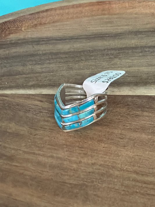 Sterling Silver turquoise ring, 6.75