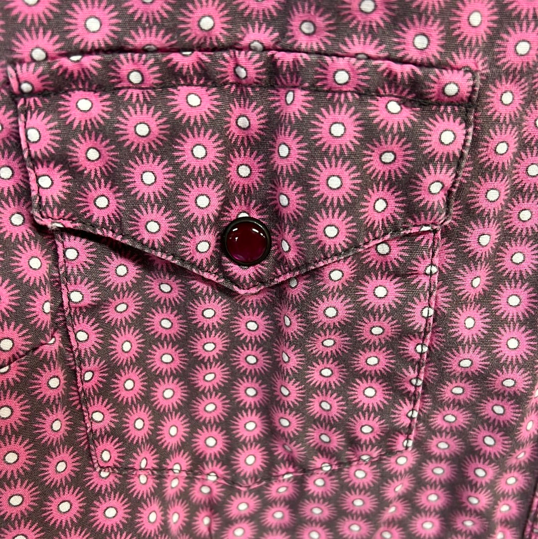 Pink Wrangler Button Up Western Shirt, S